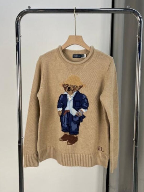 Polo Ralph Lauren Sweaters - Polo Ralph Lauren Tan Sweater with Bear Design